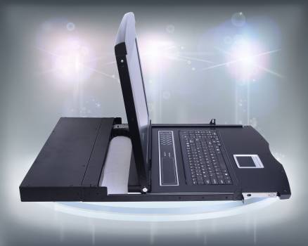 17" LCD KVM SWITCH in 8 ports, combo support (USB/PS.2), combo cables included, LANBE AS-7108ULS