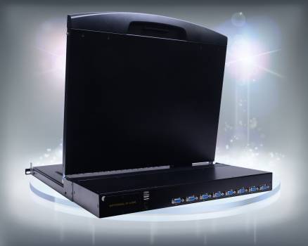 8-Port High-Resolution LCD-Konsole mit 18,5" LED-LCD inkl. 8 x Combo-Kabel, LANBE AS-9108ULS