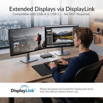 Dual-4K60Hz HDMI+USB KVM-Extender mit nur USB plus DisplayLink-Treiber am PC