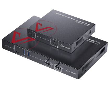 Dual-4K60Hz HDMI+USB KVM-Extender mit nur USB plus DisplayLink-Treiber am PC