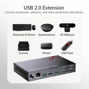 Preview: Zero-Latency 4K60Hz KVM-Extender mit USB 2.0, bis 40m, AV Access 4KEX40-KVM