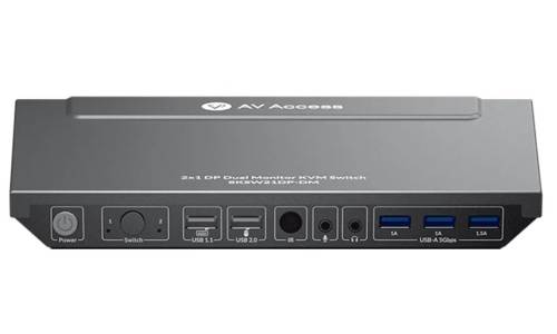 2-Port 8K Dual-Monitor DisplayPort KVM-Switch mit USB 3.0, inkl. 1,5m PC-Kabel, AV Access 8KSW21DP-DM