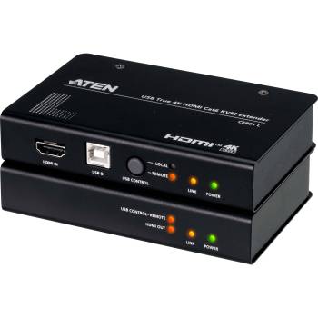 4K60Hz KVM-Extender für HDMI 2.0 +Tastatur/Maus-USB bis 70m über LAN-Kabel, Aten CE801