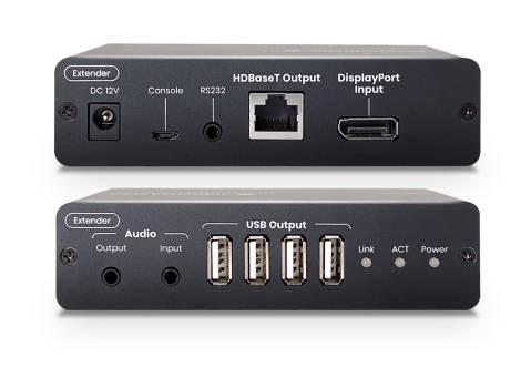 4K 60Hz Zero Latenz DisplayPort, USB 2.0, RS232 und Audio KVM-Extender-Set 4K 4096x2160 60Hz, max. 100 m, SC&T DP02U-4K6G