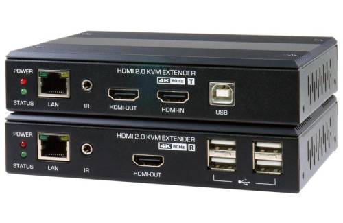 4K@60Hz HDMI 2.0 KVM-Extender bis 100m mit USB 2.0, Audio und lokalem HDMI out, UNICLASS PH-140S