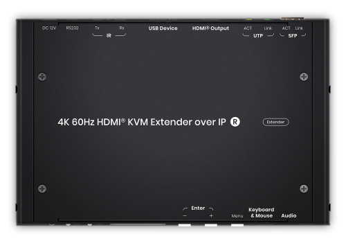 KVM-over-IP Switch-System 4K60Hz Ultra-HD HDMI2.0 USB2.0 Audio RS232 IR -- Receiver up to 100m, SC&T HKM02BR-4K6G