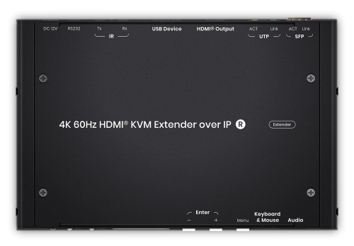 KVM-over-IP Switch-System 4K60Hz Ultra-HD HDMI2.0 USB2.0 Audio RS232 IR -- Receiver bis 100m, SC&T HKM02BR-4K6G
