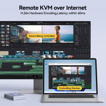 Preview: IP-Remote LAN/WiFi KVM-Extender 4K RJ45-LAN, HDMI+USB, KCEVE KC-E3Pro-HL