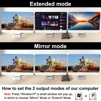 3-PC, Triple-Monitor (1x HDMI 2x DP) 8K or 4K up to 144Hz KVM-Switch with 4-Port USB 3.0, KC-KVM303DH