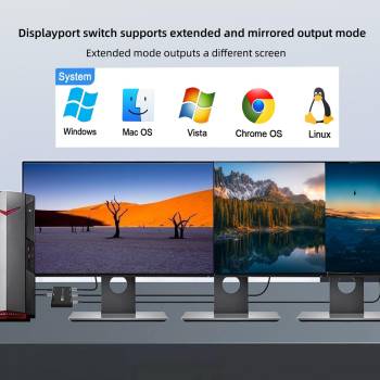 1-in-3-out DisplayPort DP 1.4 MST-Splitter-Vervielfacher 8K@30Hz 4K@144Hz, KCEVE KC-MSTD13