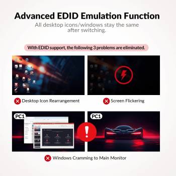 2-Notebook USB-C Docking-KVM-Switch for Dual-Monitor 2x 4K60Hz and with 100W PD Charging function