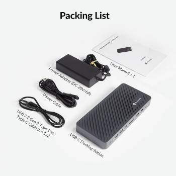 12-in1 USB-C Docking-Station for up to 3x 4K Monitors with integrated 100W PD Notebook Charging