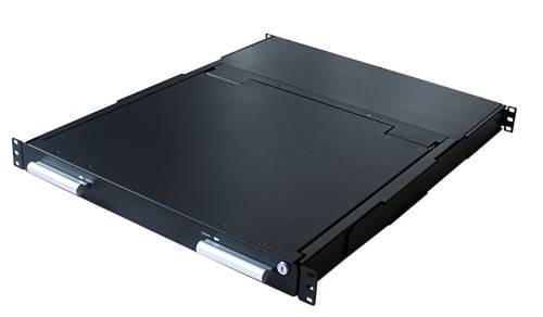 12-Port High-Resolution 1080p FullHD  LCD-Console Drawer with DVI/VGA + USB, ANNSO KVM-1712WPD-AST-M2