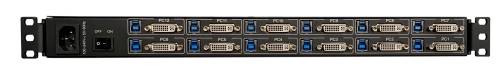 12-Port High-Resolution 1080p FullHD  LCD-Console Drawer with DVI/VGA + USB, ANNSO KVM-1712WPD-AST-M2