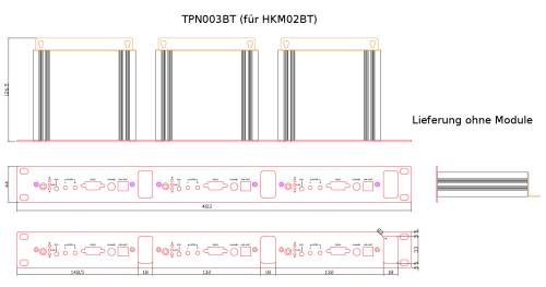 19" Rackmount Kit 1HE for up to 3x HKM02BT Transmitter