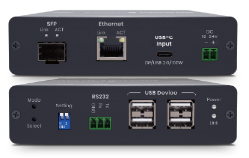 USB-C 4K60Hz DisplayPort-Mode KVM Extender mit USB 2.0 und 100W USB-PD 3.0 auf bis zu 160m, SC&T UKM01P-4K6