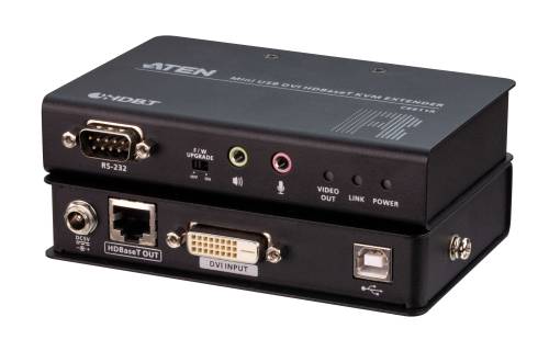 Kleiner DVI + USB 2.0 + Audio HDBaseT KVM-Extender (1920 x 1200 bei 100 m), Aten CE611