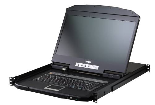 8-Port HDMI kurze 19" KVM-Konsole mit 18,5"-LCD Wide-Screen 1366x768, Aten CL3708NX