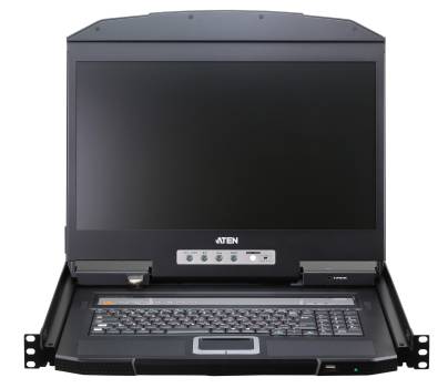 Preview: 8-Port HDMI kurze 19" KVM-Konsole mit 18,5"-LCD Wide-Screen 1366x768, Aten CL3708NX