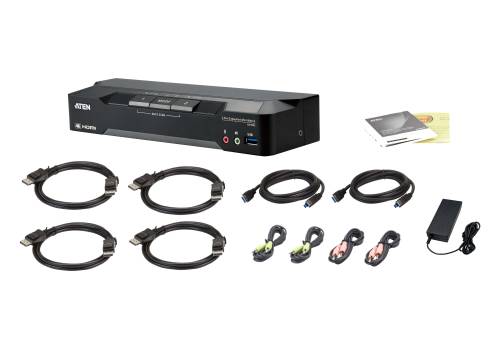 2-Port 4K DisplayPort Dual-Display Mini-Matrix Boundless KVM-Switch, Aten CM1942