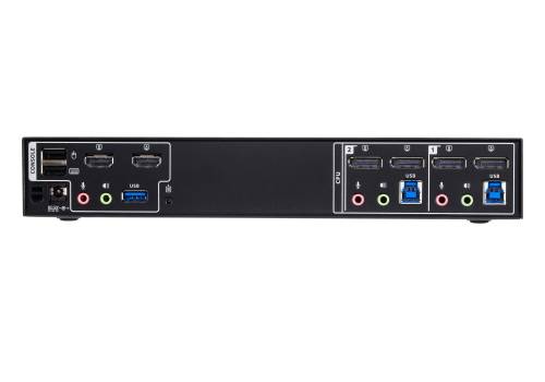 2-Port 4K DisplayPort Dual-Display Mini-Matrix Boundless KVM-Switch, Aten CM1942