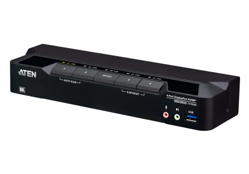 4-Port USB 3.0 8K/5K60Hz und 4K120Hz DisplayPort KVM-Switch, inkl. PC-Kabel, Aten CS1924A