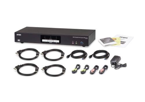 Aten CS1942DP - 2-Port  USB 3.0-KVMP™-Switch  für Zweischirm DisplayPort-Computer bis zu 2x 4K@60Hz