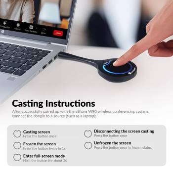 USB-C Casting Dongle, Works with eShare W90 for Wireless Conferencing, 4K UHD, eShare-D30