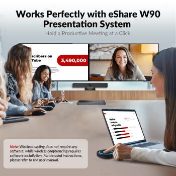 USB-C Casting Dongle, Works with eShare W90 for Wireless Conferencing, 4K UHD, eShare-D30
