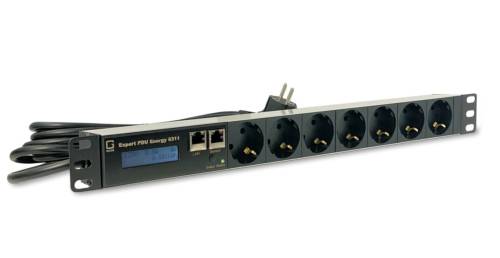 7-fach metered PDU, 16 A, 7 x Schuko, 1 Sensoranschluss, TCP/IP, GUDE Expert PDU Energy 8311-1