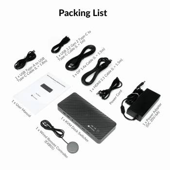 USB-C Notebook + Ai/Gamer-PC 8K60 4K120Hz Dual-Monitor Docking-Station KVM-Switch with 1x DP and 1x HDMI, iDock-B10