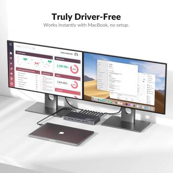 MacBook + PC Docking-Station KVM-Switch 4K60Hz Dual-Monitor mit 100W Laden, iDock-M10