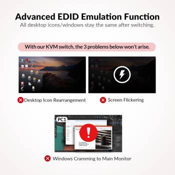 Preview: Notebook + PC 4K60Hz Dual-Monitor Docking-Station KVM-Switch with 100W Charging, 2,5GB LAN