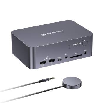 Notebook + PC 4K60Hz Dual-Monitor Docking-Station KVM-Switch with 100W Charging, 2,5GB LAN