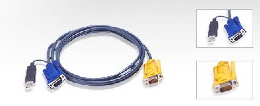 ATEN 2L-5206UP 6 m USB/VGA Systemkabel