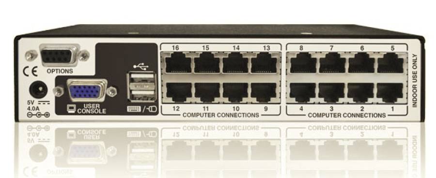 AdderView AVX5016IP 5-User (4 simultane IP-User, 1 lokal User) / 16-Port  CATx-IP-KVM-Switch