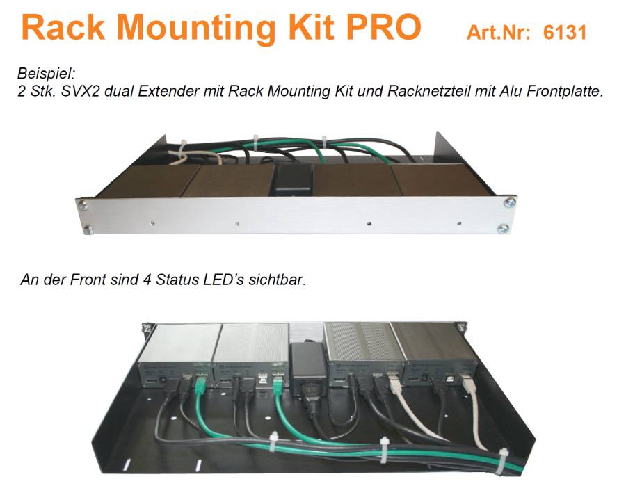 KVMTEC (6131) Rack Mounting Kit with faceplate and power supply KVM