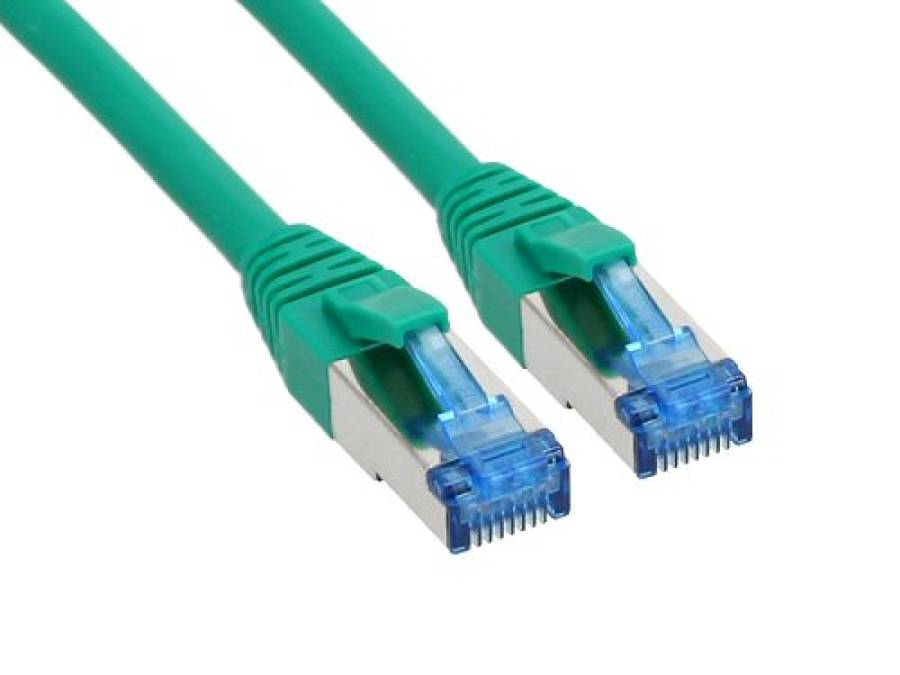 5 m x 10 pcs patch cable Cat.6A, S/FTP (PiMf), halogen free, 500MHz, green, 76805Gx10