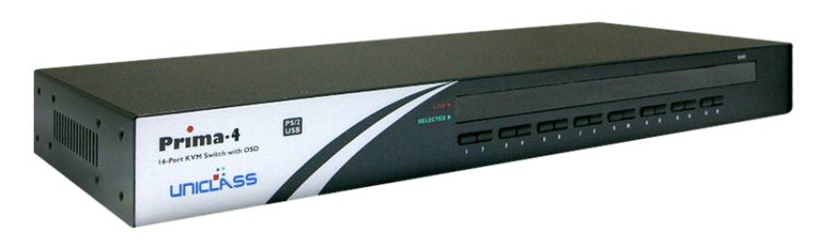 4-Port VGA 19"-KVM-Switch mit OSD, UNICLASS Prima-T4