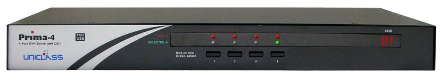4-Port VGA 19"-KVM-Switch mit OSD, UNICLASS Prima-T4