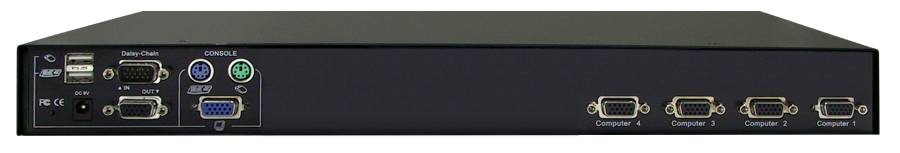 4-Port VGA 19"-KVM-Switch mit OSD, UNICLASS Prima-T4