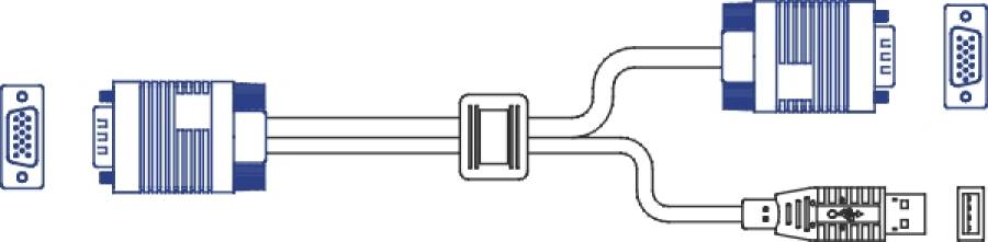 UNICLASS USB+VGA 3m PC-Systemkabel - 2043-3m