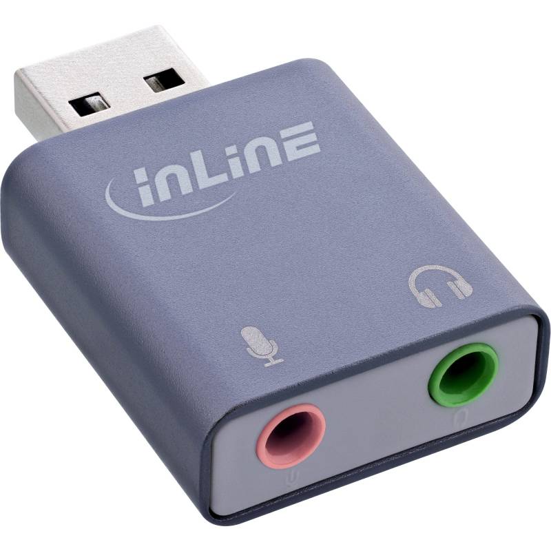 USB Audio Soundkarte, Aluminium Gehäuse, InLine 33051E