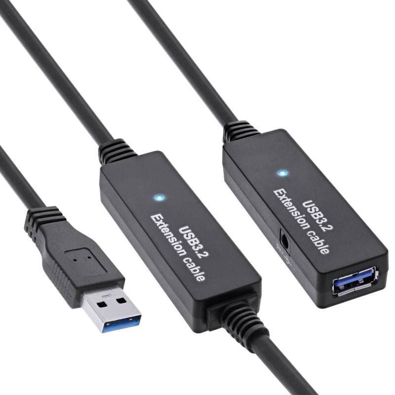 20m USB 3.0 Cable Active Repeater Cable Type A male to A female black - Inline 35657