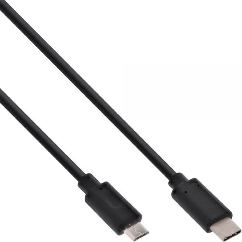 USB 2.0 Cable, Type C male to Micro-B male, black, 2m, InLine® 35742