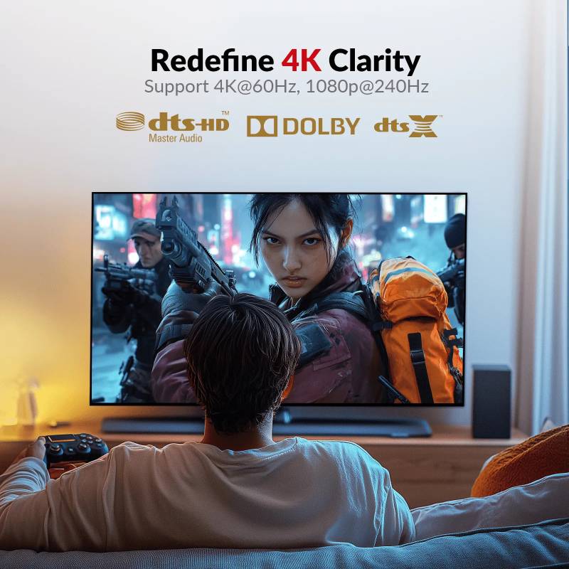 4K60Hz, 2K144Hz, 1080p240Hz DisplayPort KVM-Extender-Set, 4x USB 2.0, Zero Latency, up to 100m, AV Access 4KEX100-DP-Pro