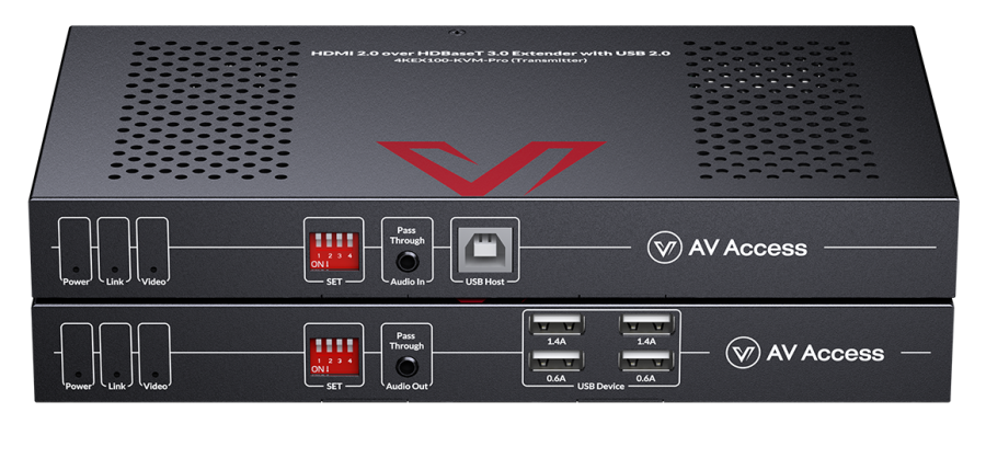 4K60Hz HDMI 2.0 und 4x USB2.0 HDBaseT Zero Latency Extender-Set bis 100m, AV Access 4KEX100-KVM-PRO