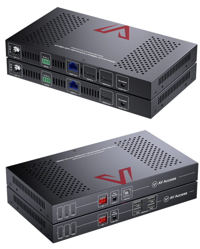 4K60Hz HDMI 2.0 und 4x USB2.0 HDBaseT Zero Latency Extender-Set bis 100m, AV Access 4KEX100-KVM-PRO