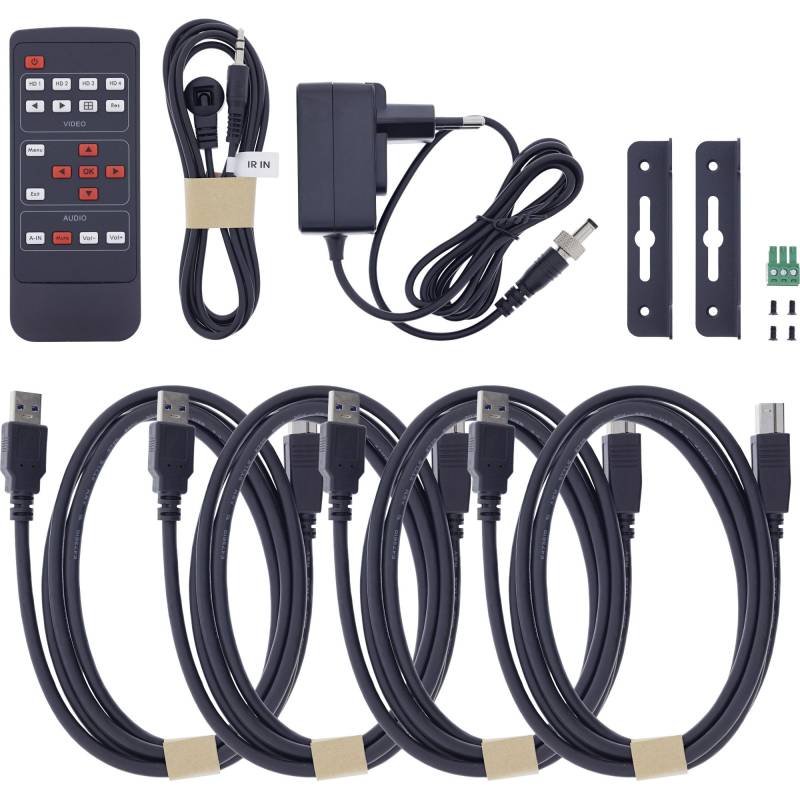 4-fach 4K60Hz MultiView HDMI KVM-Switch, InLine 57885i