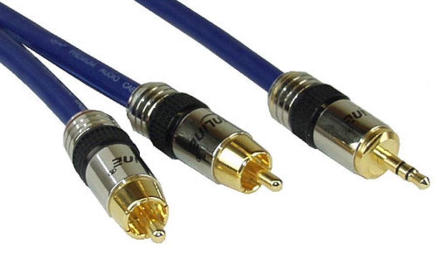 2 m Chinch Cable, PREMIUM, 2x Cinch male to 3,5mm Stereo Plug - InLine 89939P